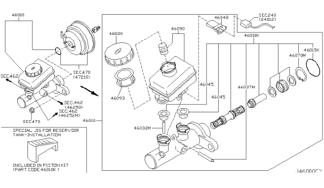 2004 Infiniti Q45 Brake Master Cylinder Diagram 1