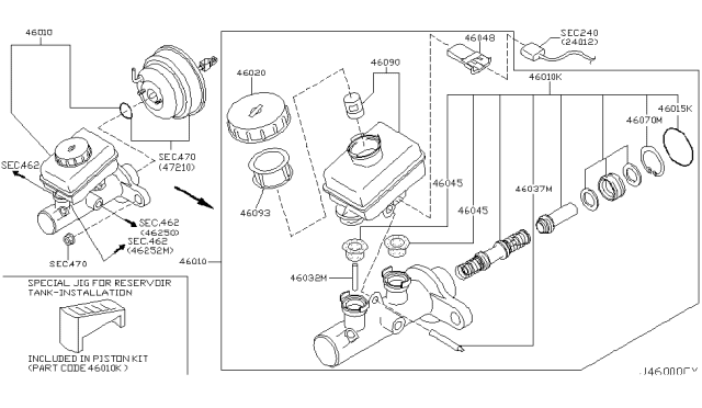 2005 Infiniti Q45 Brake Master Cylinder Diagram 2