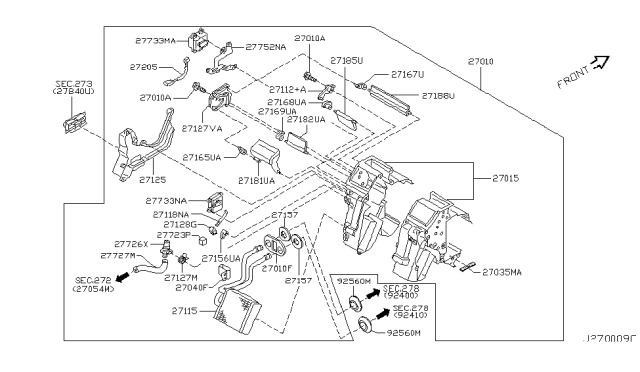 2004 Infiniti Q45 Harness Assembly Diagram for 27580-AR204