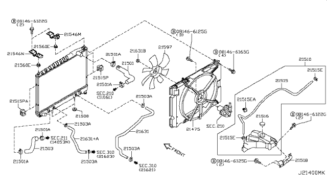 2005 Infiniti Q45 Clip Diagram for 21489-AR700