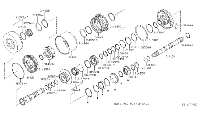 2006 Infiniti Q45 Shaft-Intermediate Diagram for 31416-90X02