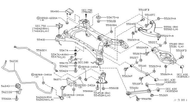 2003 Infiniti Q45 Rear Suspension Diagram 2