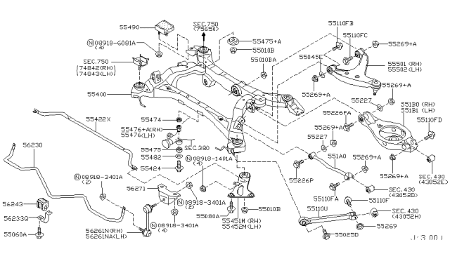 2005 Infiniti Q45 Rear Suspension Diagram 3