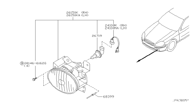 2005 Infiniti Q45 Lamp Kit-Fog Diagram for 26155-AT525