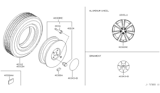 2006 Infiniti Q45 Road Wheel & Tire Diagram 3