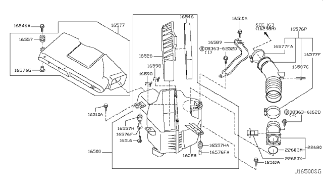 2006 Infiniti Q45 Air Cleaner Diagram 2