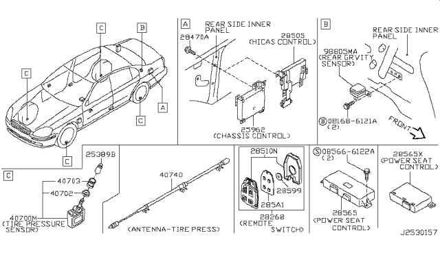 2005 Infiniti Q45 Switch Assembly-Remote Diagram for 28268-AR200