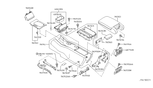 2002 Infiniti Q45 Console Box Diagram 1