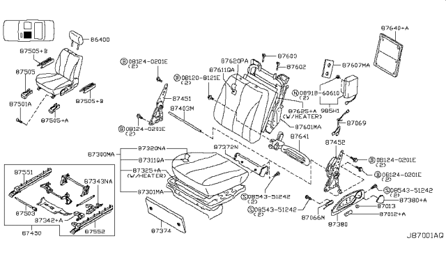 2005 Infiniti Q45 Front Seat Diagram 2