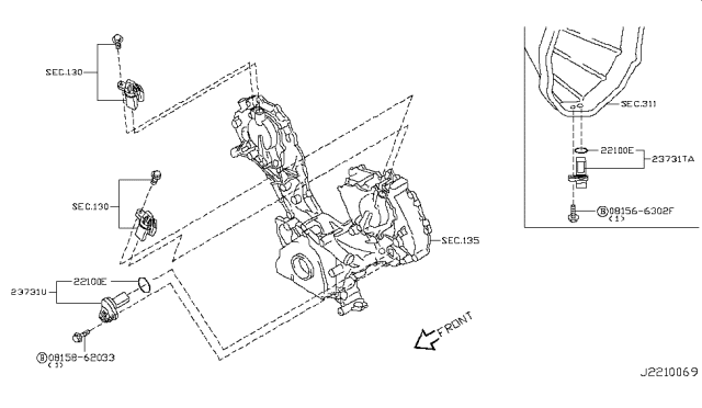 2003 Infiniti Q45 Distributor & Ignition Timing Sensor Diagram