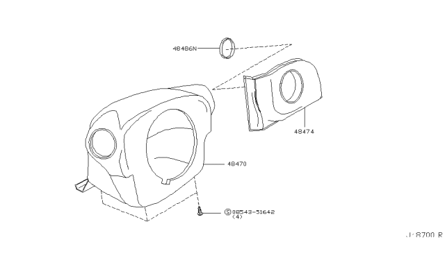 2003 Infiniti Q45 Cover-Steering Lock Diagram for 48474-AR202