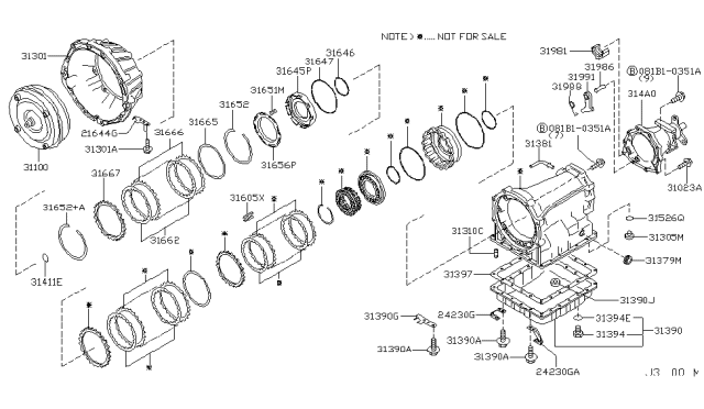 2003 Infiniti Q45 Torque Converter,Housing & Case Diagram 1