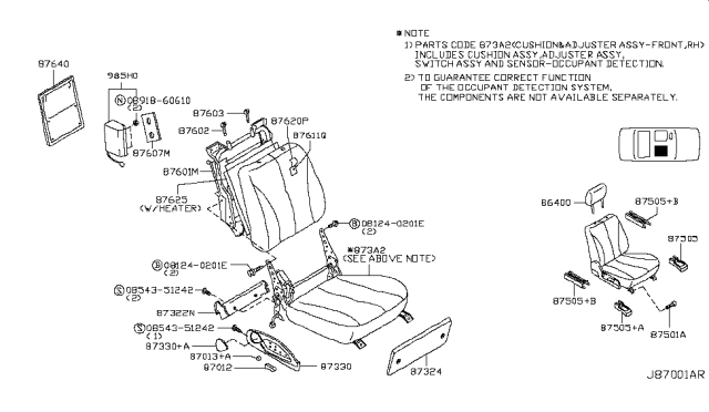 2006 Infiniti Q45 Front Seat Diagram 6