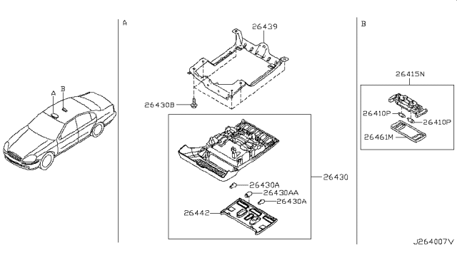 2005 Infiniti Q45 Room Lamp Diagram 2