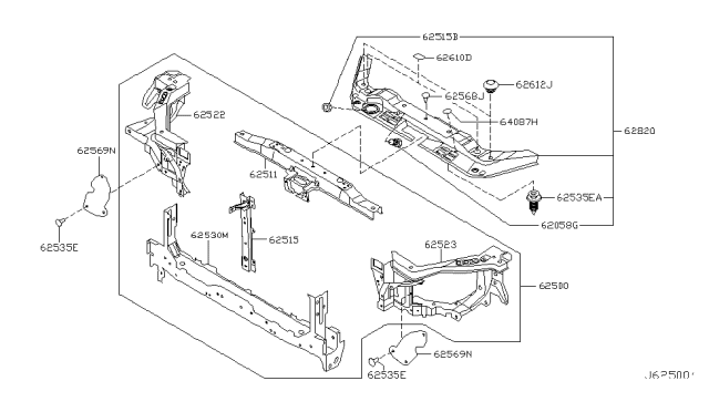 2003 Infiniti Q45 Brace Assembly-R/CO Diagram for F2512-AR000