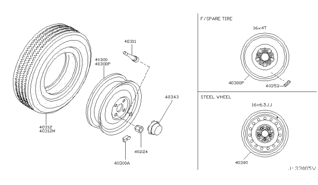 2005 Infiniti Q45 Road Wheel & Tire Diagram 7