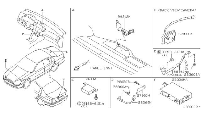 2005 Infiniti Q45 Control Assembly-Audio Visual Diagram for 28330-AT70A