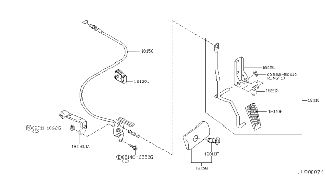 2002 Infiniti Q45 Lever ASY Pedal Diagram for 18005-AR210