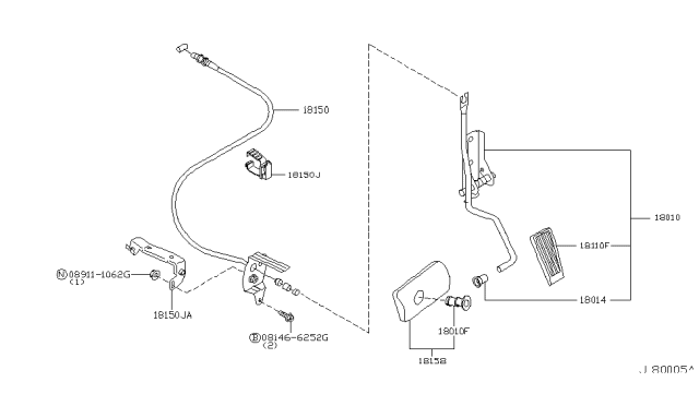 2002 Infiniti Q45 Bush-ACCEL Pedal Diagram for 18014-89900