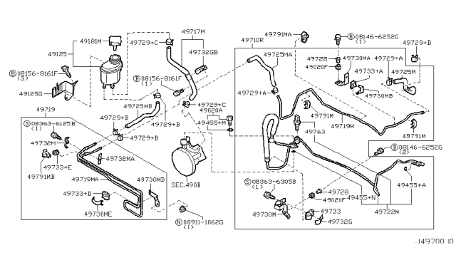 2003 Infiniti Q45 Power Steering Piping Diagram 1