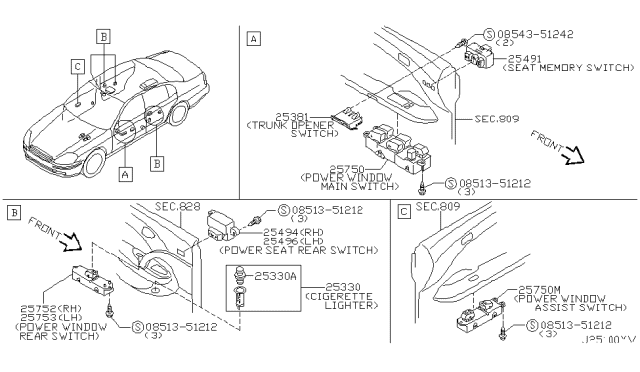 2005 Infiniti Q45 Switch Diagram 1