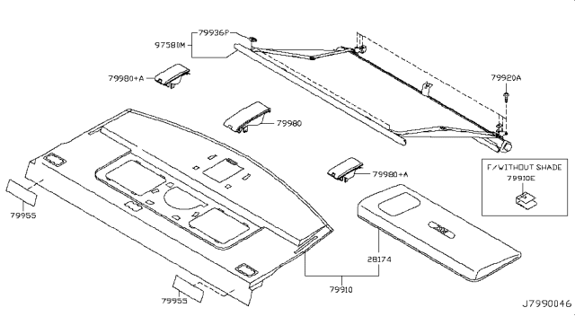 2006 Infiniti Q45 Cover-Child Anchor Diagram for 79980-AR203