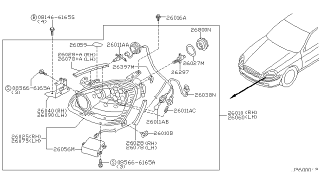 2003 Infiniti Q45 Headlamp Diagram 1