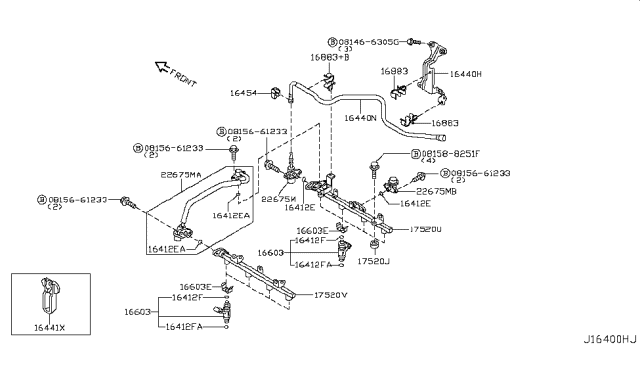 2005 Infiniti Q45 Fuel Damper Assembly Diagram for 22675-5Y760