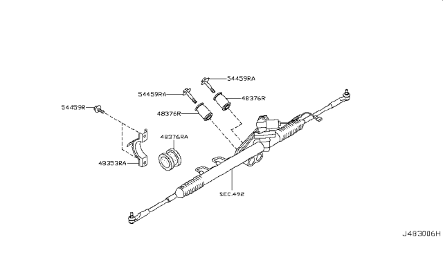 2006 Infiniti Q45 Steering Gear Mounting Diagram 2