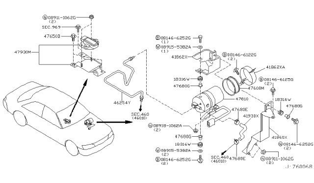 2003 Infiniti Q45 Nut-Hex Diagram for 08918-1062A