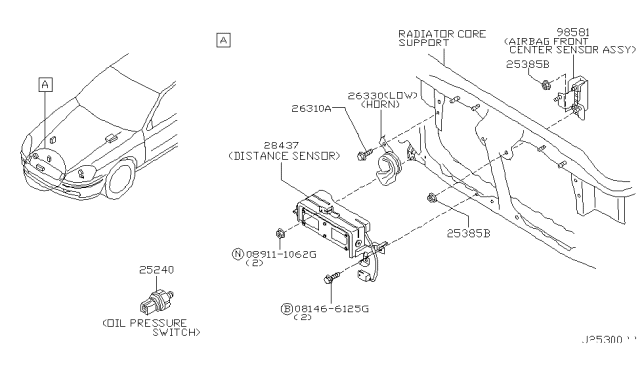 2002 Infiniti Q45 Horn Assy-Electric Low Diagram for 25620-AR000