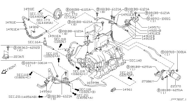 2003 Infiniti Q45 Bracket Diagram for 22371-AR000