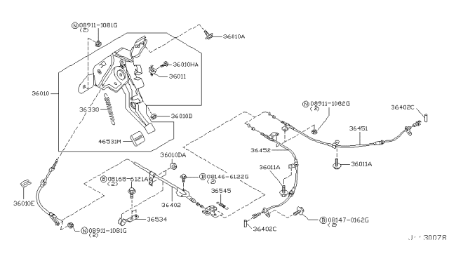2004 Infiniti Q45 Pad-Pedal Diagram for 46531-AR210