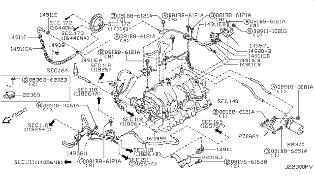 2006 Infiniti Q45 Bracket-Holder Diagram for 22317-CR900