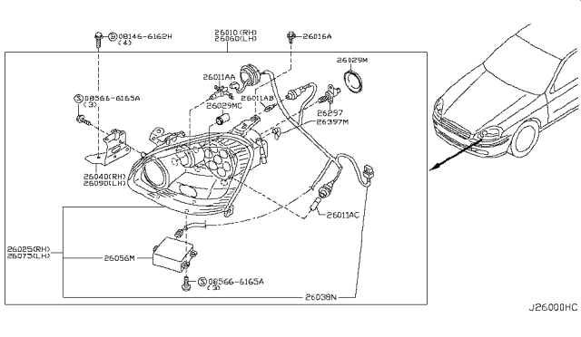 2005 Infiniti Q45 Headlamp Diagram 3