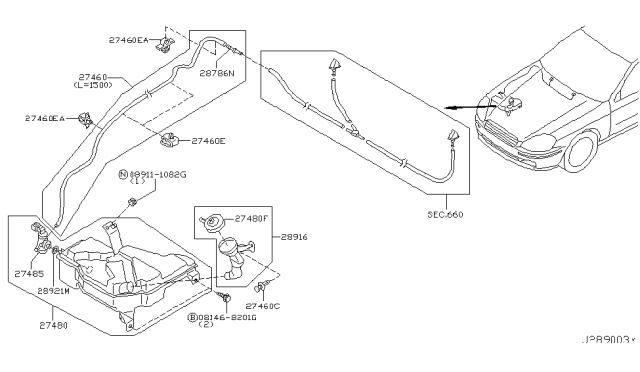 2002 Infiniti Q45 Inlet Water-Tank Diagram for 28915-AR001