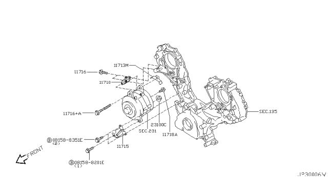 2002 Infiniti Q45 Alternator Fitting Diagram 1