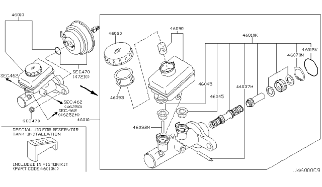 2005 Infiniti Q45 Brake Master Cylinder Diagram 1