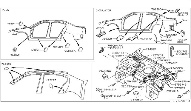 2005 Infiniti Q45 Film-Body Side Diagram for 76999-AT320