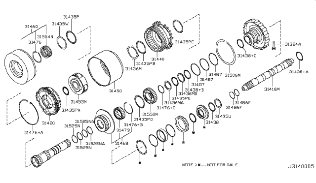 2006 Infiniti Q45 Governor,Power Train & Planetary Gear Diagram 2