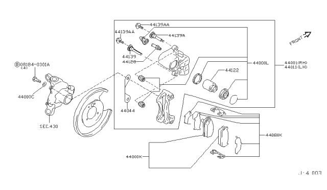 2006 Infiniti Q45 Rear Brake Diagram 1