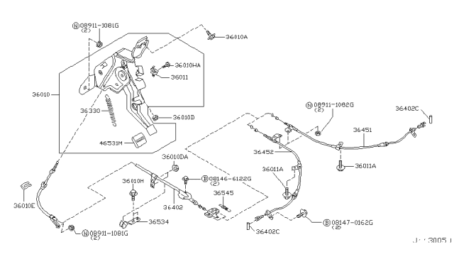 2002 Infiniti Q45 Parking Brake Control Diagram 1