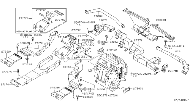 2005 Infiniti Q45 Nozzle & Duct Diagram 2