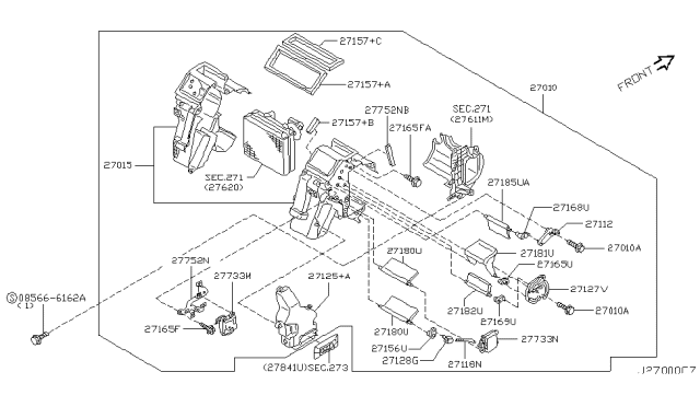 2003 Infiniti Q45 Air Mix Actuator Assembly Diagram for 27732-AG000