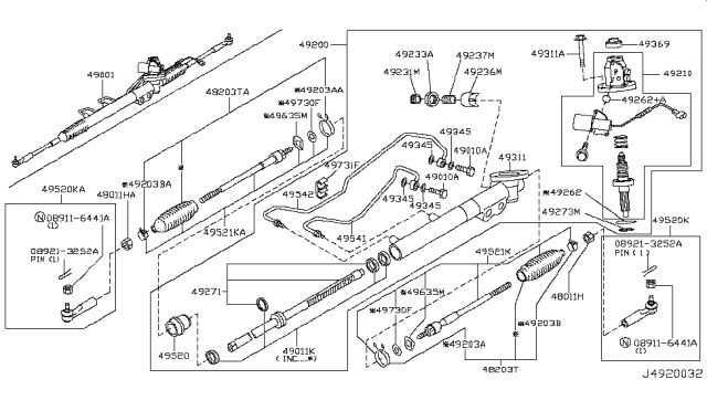 2003 Infiniti Q45 Power Steering Gear Diagram 1