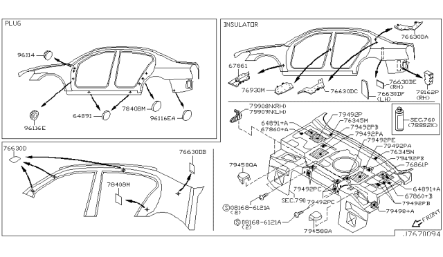 2005 Infiniti Q45 Body Side Fitting Diagram 3