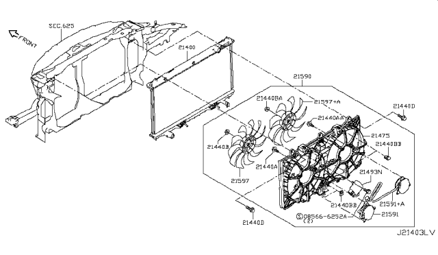 2015 Infiniti Q50 Radiator,Shroud & Inverter Cooling Diagram 15