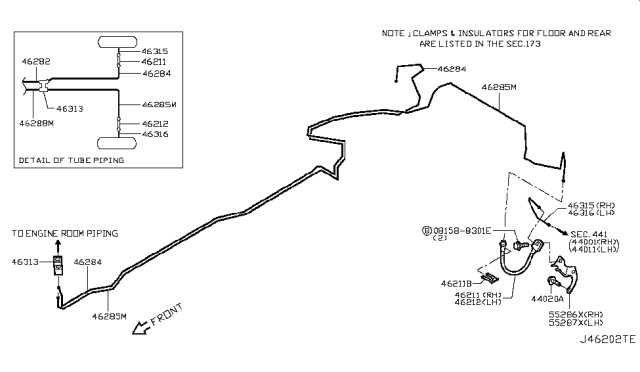2015 Infiniti Q50 Brake Piping & Control Diagram 8