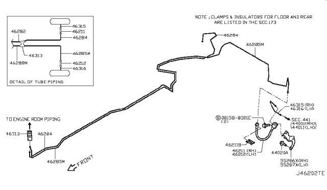 2014 Infiniti Q50 Brake Piping & Control Diagram 6