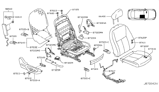 2019 Infiniti Q50 Front Seat Diagram 5